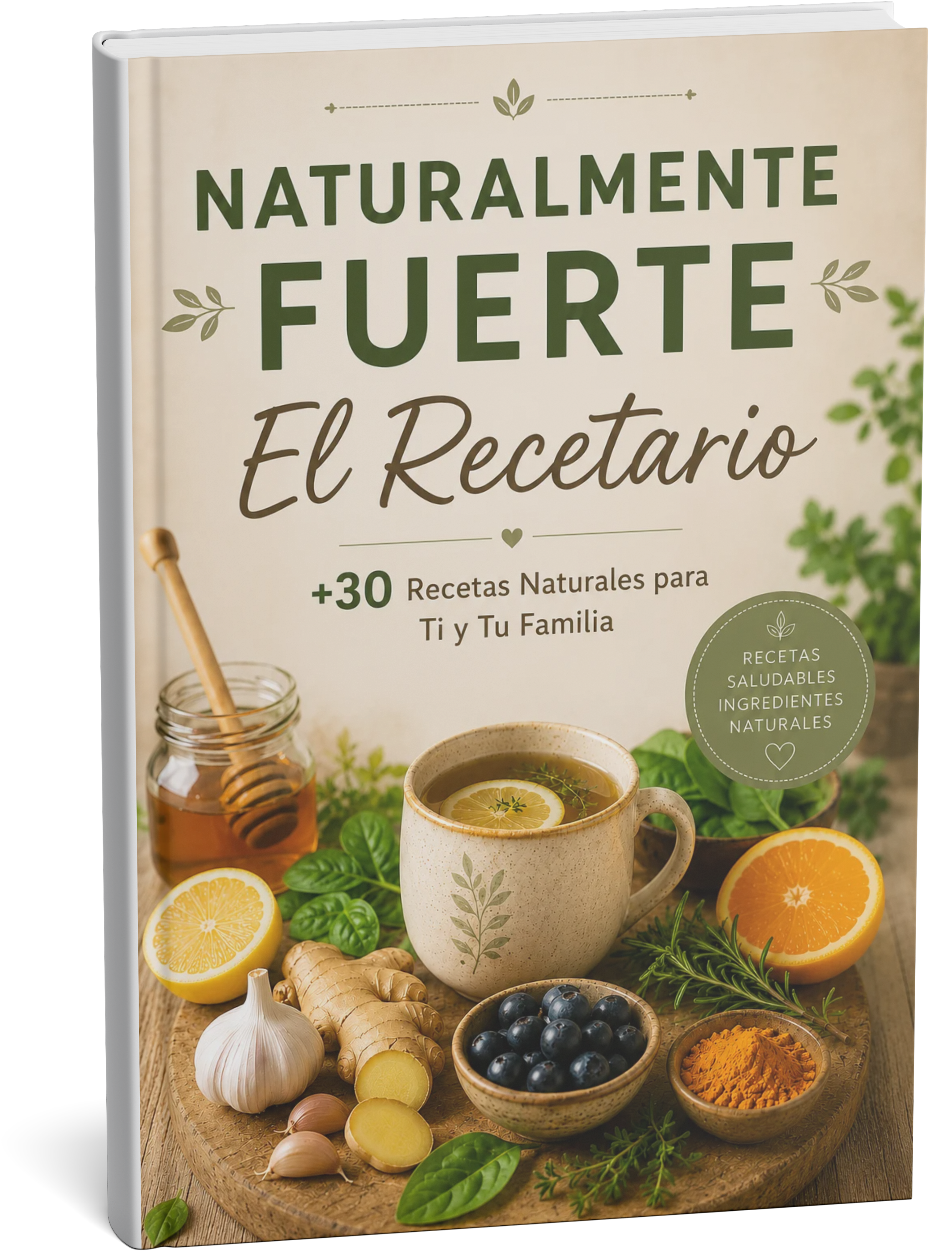 Naturalmente Fuerte: Recetario con +30 Recetas Naturales para Ti y Tu Familia